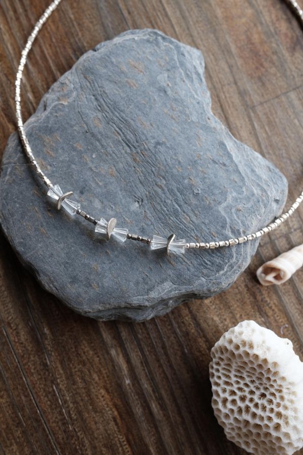 水晶純銀圓項鍊 #水晶 #純銀圓項鍊