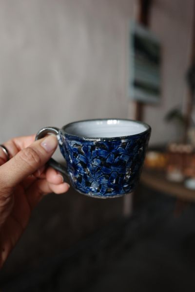有田燒｜藍靛花陶製咖啡杯盤 