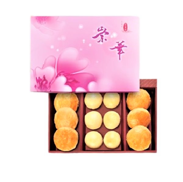 【崇華齋】崇華禮盒(松子酥6+香芋蔴糬6入/盒)奶素-中秋限定 崇華齋,崇華禮盒,中秋月餅,素月餅,中秋禮盒,素食禮盒,素食網購,月餅宅配,網購月餅,月餅預購