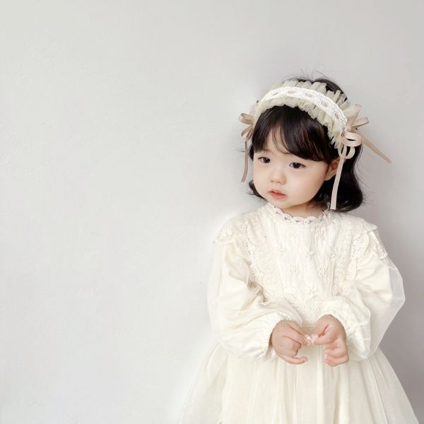 韓版復古蕾絲網紗兒童髮箍 