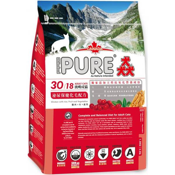 猋30/18挑嘴成貓泌尿健康化毛配方 