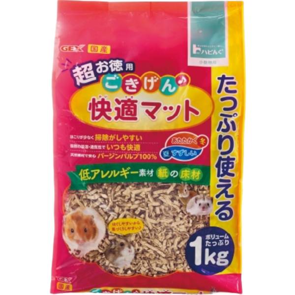 GEX小動物舒適紙墊料500g 