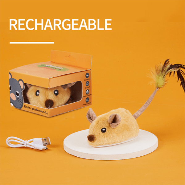 充電型逗貓老鼠玩具11cm 