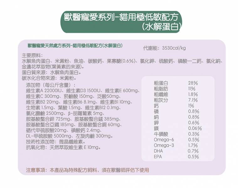 法米納VCU-9貓極低敏(水解蛋白) 