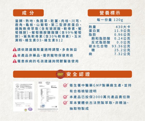 採草獸-漢方化骨雞腿-關節保養添加70g 