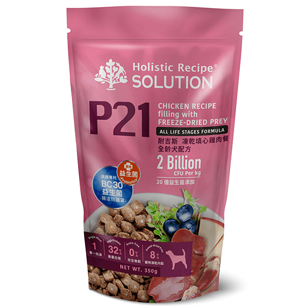 P21耐吉斯狗350g凍乾填心雞肉餐 