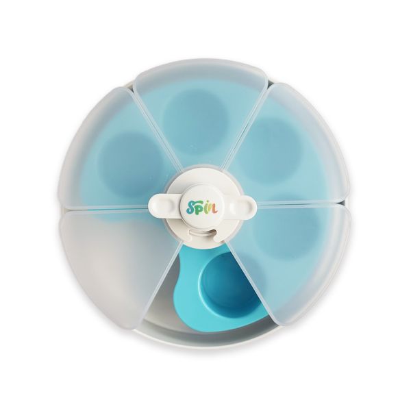 旋轉益智慢食碗(調色盤-天空藍) 