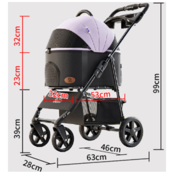 bello k3可可奶可分離四輪推車 