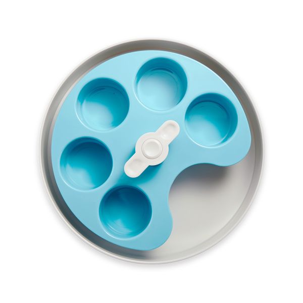 旋轉益智慢食碗(調色盤-天空藍) 