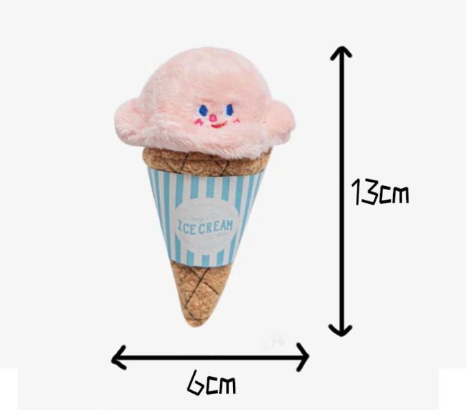 Ins(粉/藍)冰淇淋響紙藏食發聲玩具13*6cm 