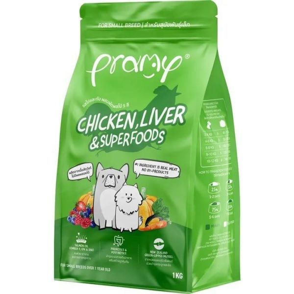 Pramy沛米爆肉糧全犬1kg雞肉+雞肝+後生元 
