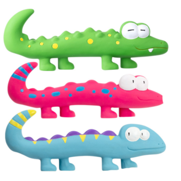 Qmonster蜥蜴發聲乳膠耐咬玩具 