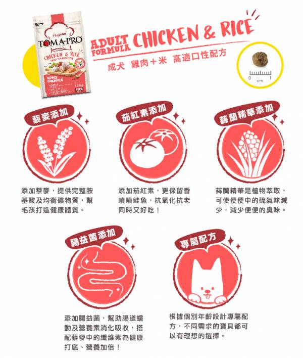 優格成犬雞肉+米高適口性配方 