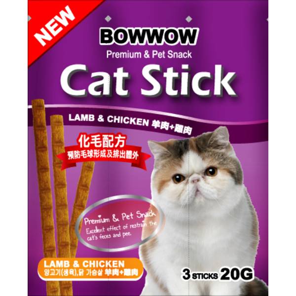 BOWWOW貓肉條貓咪化毛點心20g/3入 
