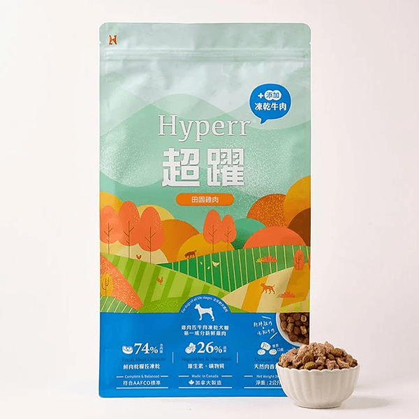 超躍狗無穀鮮肉雞肉糧+牛凍乾300g 