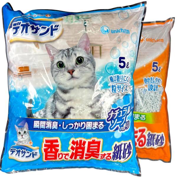 日本unicharm消臭大師強力凝結紙砂5L 