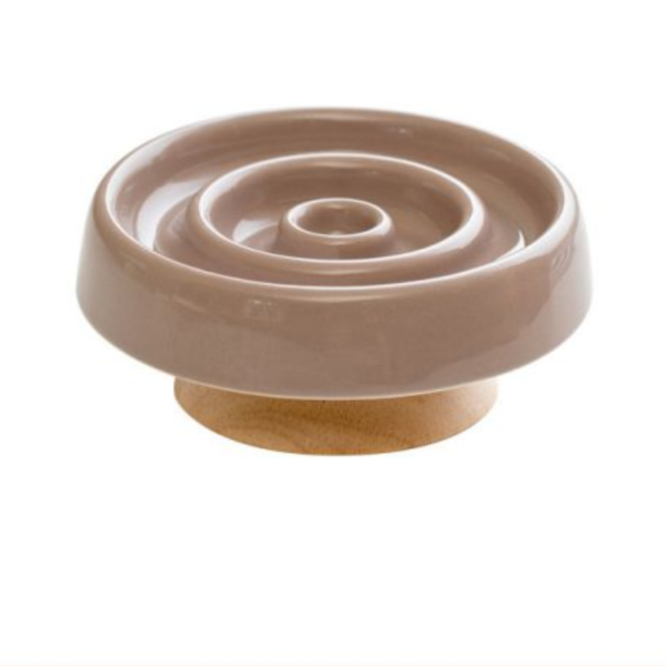 圓圈慢食陶瓷碗15.5CM+木座(不分色) 