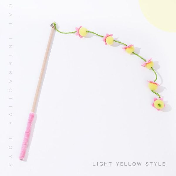 木桿毛氈果實逗貓棒47cm(不分色隨機出貨) 