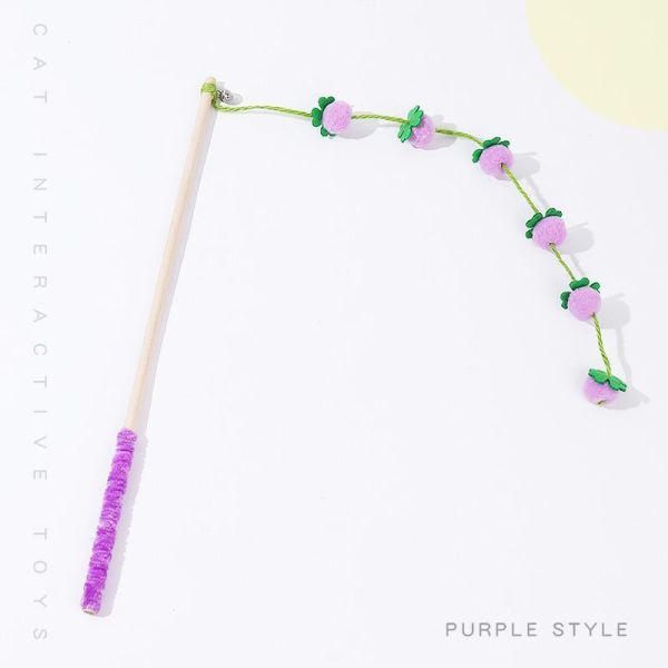 木桿毛氈果實逗貓棒47cm(不分色隨機出貨) 