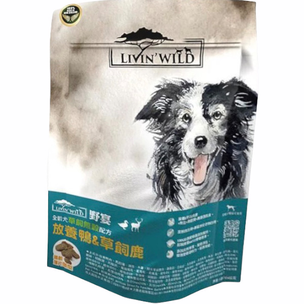 野宴全齡犬草飼無穀配方-放養鴨+草飼鹿 