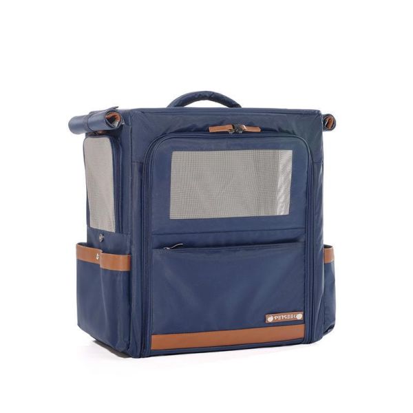 Petseek加大牛津布兩用拉桿包(藍) 