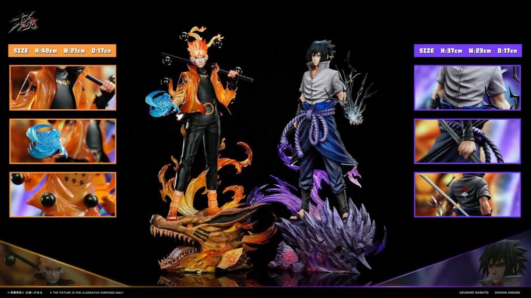 【預定】【40CM】極の境工作室 六道鳴人&佐助 
