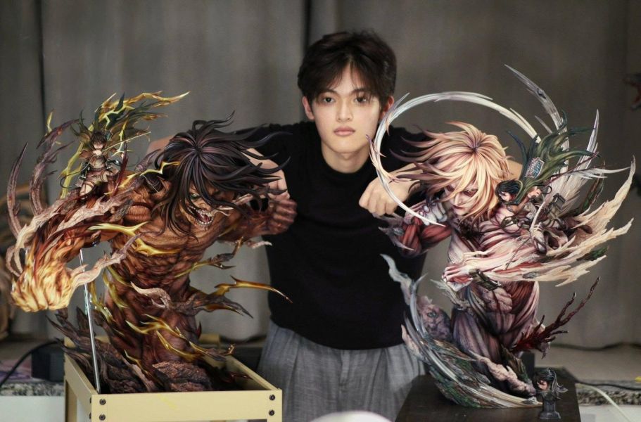 【預定】【90CM】Hertz工作室 進擊的巨人 艾倫&女巨人&米卡莎 