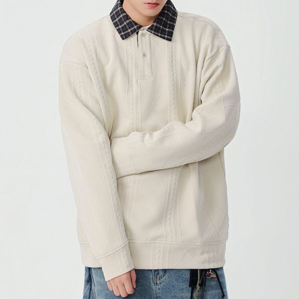 翻領提花長袖上衣(2色) 長袖上衣推薦,百搭長袖T恤,寬鬆長袖T恤,顯瘦長袖,素面長T,韓系長袖上衣,日系長袖T恤,情侶長袖T恤,中性長T,薄款長袖夏季必備,涼感長袖上衣,不易皺長T,厚磅長袖T恤,親膚棉質長袖,修飾身形長袖,透氣不悶長T,微落肩長袖,基本款長袖T恤,長版長袖上衣,開衩長袖設計,居家長袖T恤.運動長袖T恤,外出必備長袖,旅行長袖上衣,學生長袖推薦,街頭風長T,極簡風長袖,長袖T恤,網紅愛用長T,長袖上衣,長