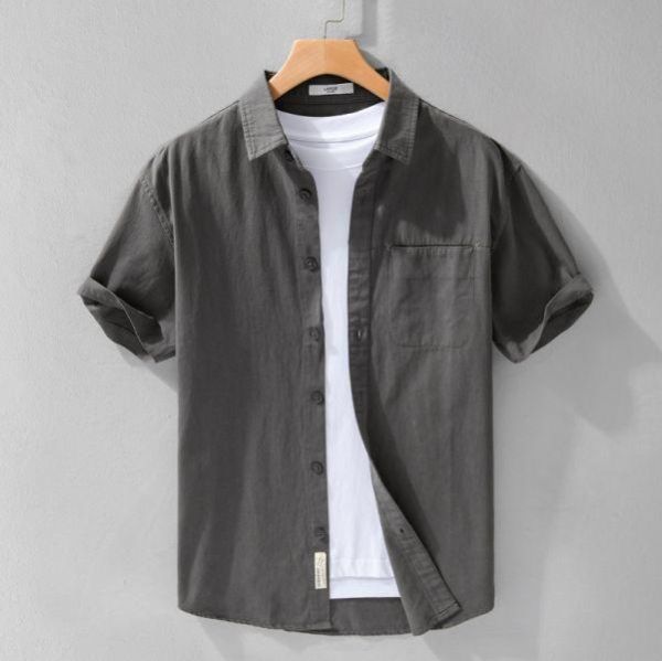 簡約單口袋休閒襯衫(3色) 透氣棉麻服飾,親膚涼爽,輕量通風,適合夏日穿著,復古衣著,休閒服飾,清涼透氣,日系風格,簡約服飾,男裝,秋冬穿著,中性服飾,春夏穿著,套裝