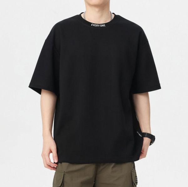 寬版5分袖休閒T恤 透氣棉麻服飾,親膚涼爽,輕量通風,適合夏日穿著,復古衣著,休閒服飾,清涼透氣,日系風格,簡約服飾,男裝,秋冬穿著,中性服飾,春夏穿著,套裝