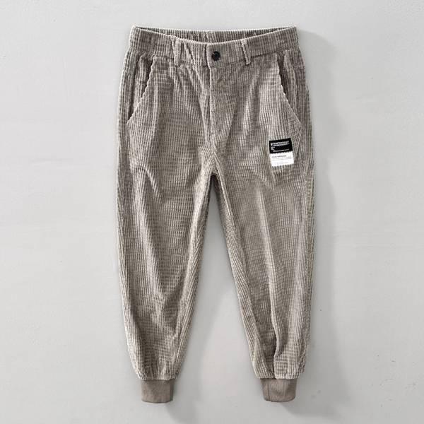 燈芯絨休閒束口褲 透氣棉麻服飾,親膚涼爽,清涼通風,適合夏日穿著,復古衣著,休閒服飾,清涼透氣,日系風格,簡約服飾,男裝