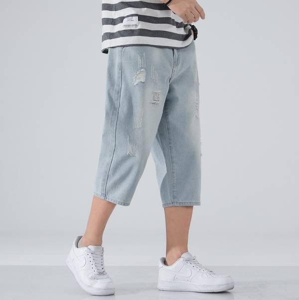 牛仔直筒7分褲 透氣棉麻服飾,親膚涼爽,清涼通風,適合夏日穿著,復古衣著,休閒服飾,清涼透氣,日系風格,簡約服飾,男裝