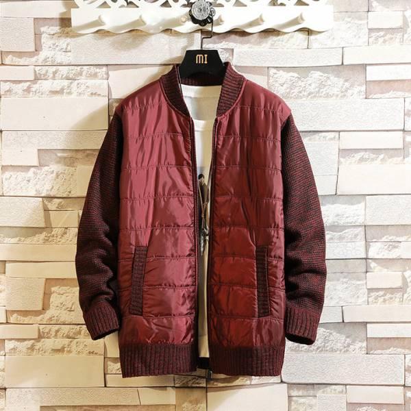 保暖拼接針織外套 透氣棉麻服飾,親膚涼爽,輕量通風,適合夏日穿著,復古衣著,休閒服飾,清涼透氣,日系風格,簡約服飾,男裝,秋冬穿著,中性服飾