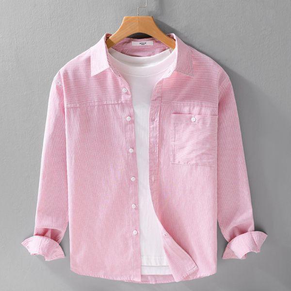 牛津條紋長袖襯衫(3色) 透氣棉麻服飾,親膚涼爽,輕量通風,適合夏日穿著,復古衣著,休閒服飾,清涼透氣,日系風格,簡約服飾,男裝,秋冬穿著,中性服飾,春夏穿著,套裝,襯衫,長褲,長袖襯衫,短袖襯衫,西裝褲,長袖,外套,質感,簡約,外套,襯衫式外套