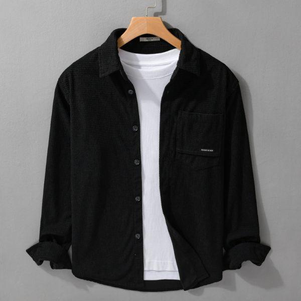 燈芯絨拼接口袋襯衫(3色) 透氣棉麻服飾,親膚涼爽,輕量通風,適合夏日穿著,復古衣著,休閒服飾,清涼透氣,日系風格,簡約服飾,男裝,秋冬穿著,中性服飾,春夏穿著,套裝,襯衫,長褲,長袖襯衫,短袖襯衫,西裝褲,長袖,外套,質感,簡約,外套,襯衫式外套