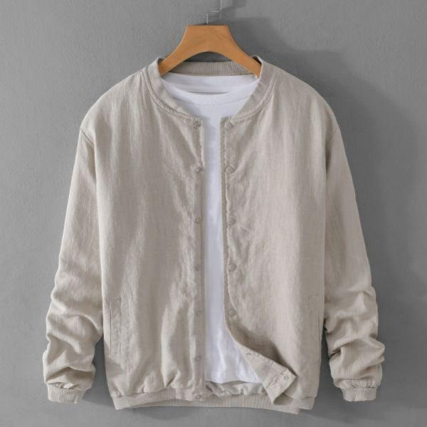 簡約立領休閒夾克(3色) 透氣棉麻服飾,親膚涼爽,輕量通風,適合夏日穿著,復古衣著,休閒服飾,清涼透氣,日系風格,簡約服飾,男裝,秋冬穿著,中性服飾,春夏穿著