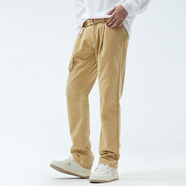 棉質腰帶直筒長褲(4色) 透氣棉麻服飾,親膚涼爽,輕量通風,適合夏日穿著,復古衣著,休閒服飾,清涼透氣,日系風格,簡約服飾,男裝,秋冬穿著,中性服飾,春夏穿著,套裝