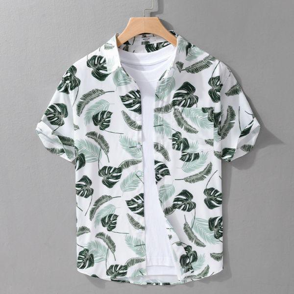 夏日印花短袖襯衫 透氣棉麻服飾,親膚涼爽,輕量通風,適合夏日穿著,復古衣著,休閒服飾,清涼透氣,日系風格,簡約服飾,男裝,秋冬穿著,中性服飾,春夏穿著,套裝