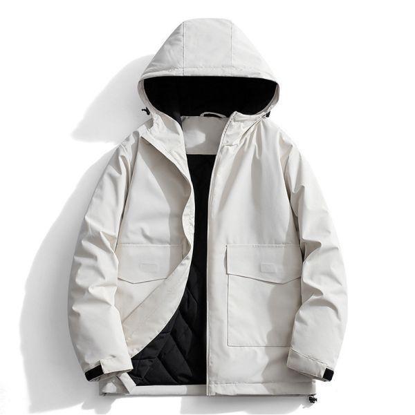 加厚雙口袋連帽防風外套(3色) 透氣棉麻服飾,親膚涼爽,輕量通風,適合夏日穿著,復古衣著,休閒服飾,清涼透氣,日系風格,簡約服飾,男裝,秋冬穿著,中性服飾,春夏穿著,套裝