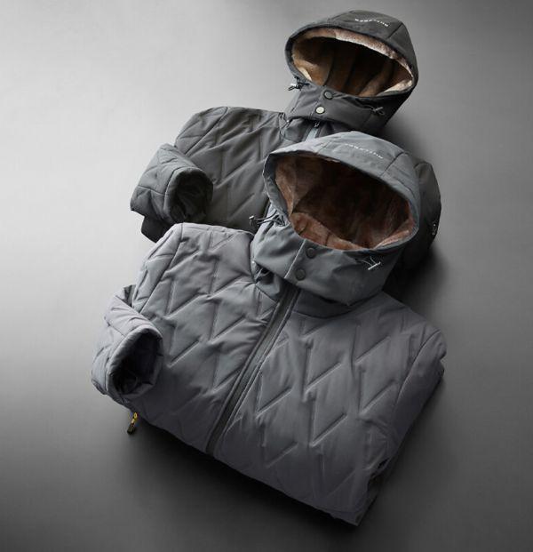 保暖菱格紋連帽外套 透氣棉麻服飾,親膚涼爽,輕量通風,適合夏日穿著,復古衣著,休閒服飾,清涼透氣,日系風格,簡約服飾,男裝,秋冬穿著,中性服飾,春夏穿著