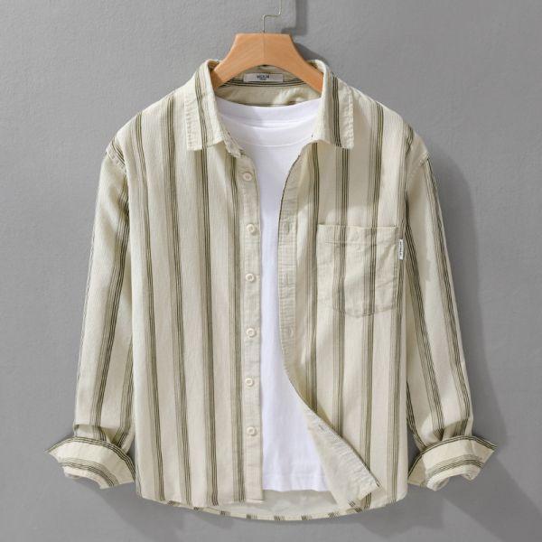 燈芯絨條紋襯衫式外套(2色) 透氣棉麻服飾,親膚涼爽,輕量通風,適合夏日穿著,復古衣著,休閒服飾,清涼透氣,日系風格,簡約服飾,男裝,秋冬穿著,中性服飾,春夏穿著,套裝,襯衫,長褲,長袖襯衫,短袖襯衫,西裝褲,長袖,外套,質感,簡約,外套,襯衫式外套