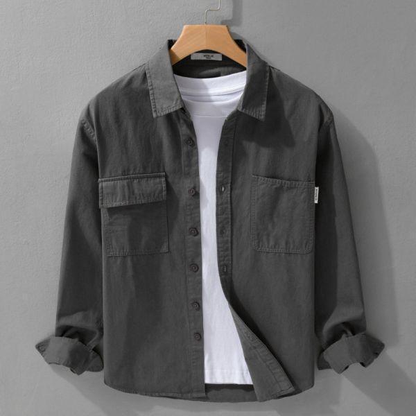 挺版雙口袋工裝襯衫(3色) 透氣棉麻服飾,親膚涼爽,輕量通風,適合夏日穿著,復古衣著,休閒服飾,清涼透氣,日系風格,簡約服飾,男裝,秋冬穿著,中性服飾,春夏穿著,套裝,襯衫,長褲,長袖襯衫,短袖襯衫,西裝褲,長袖,外套,質感,簡約,外套,襯衫式外套