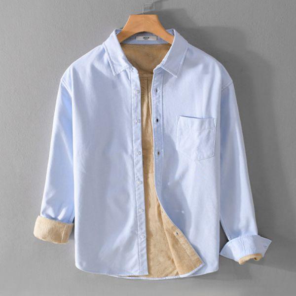 加絨牛津長袖襯衫外套(5色) 透氣棉麻服飾,親膚涼爽,輕量通風,適合夏日穿著,復古衣著,休閒服飾,清涼透氣,日系風格,簡約服飾,男裝,秋冬穿著,中性服飾,春夏穿著