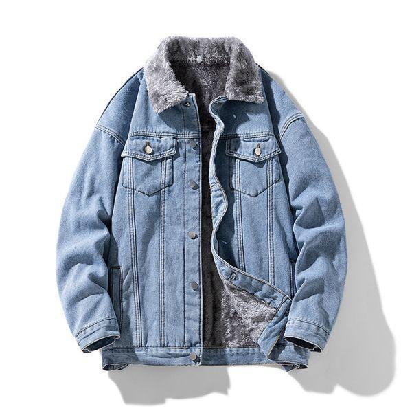 加絨翻領牛仔夾克 透氣棉麻服飾,親膚涼爽,輕量通風,適合夏日穿著,復古衣著,休閒服飾,清涼透氣,日系風格,簡約服飾,男裝,秋冬穿著,中性服飾,春夏穿著,套裝,襯衫,長褲,長袖襯衫,短袖襯衫,西裝褲,長袖,外套,質感,簡約,外套,襯衫式外套