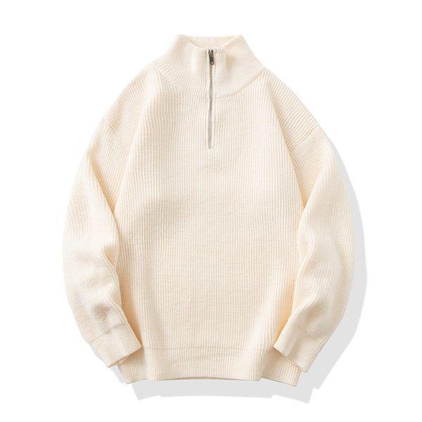 立領針織長袖毛衣 透氣棉麻服飾,親膚涼爽,輕量通風,適合夏日穿著,復古衣著,休閒服飾,清涼透氣,日系風格,簡約服飾,男裝,秋冬穿著,中性服飾,春夏穿著,套裝