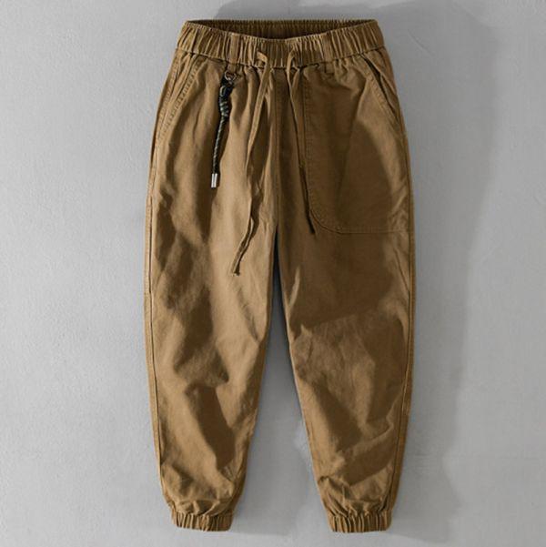 鬆緊腰圍工裝束口9分褲 透氣棉麻服飾,親膚涼爽,輕量通風,適合夏日穿著,復古衣著,休閒服飾,清涼透氣,日系風格,簡約服飾,男裝,秋冬穿著,中性服飾,春夏穿著,套裝