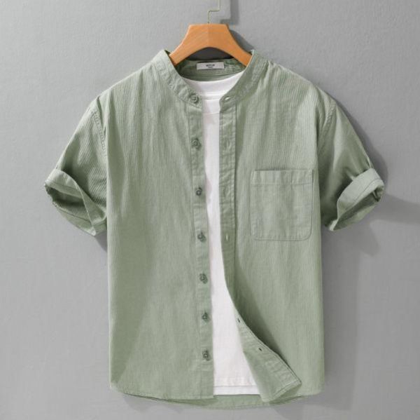 夏季小立領短袖襯衫(2色) 通勤襯衫,上班襯衫,約會穿搭襯衫,休閒襯衫,簡約襯衫,質感穿搭,文青風,極簡百搭,通勤,日常都好穿,極簡穿搭首選,男裝,親膚涼爽,輕量通風,適合夏日穿著,襯衫,長袖襯衫,短袖襯衫,質感,簡約,外套,襯衫式外套,長袖上衣,襯衫,格紋襯衫,牛仔襯衫,寬鬆襯衫,格紋襯衫,條紋襯衫