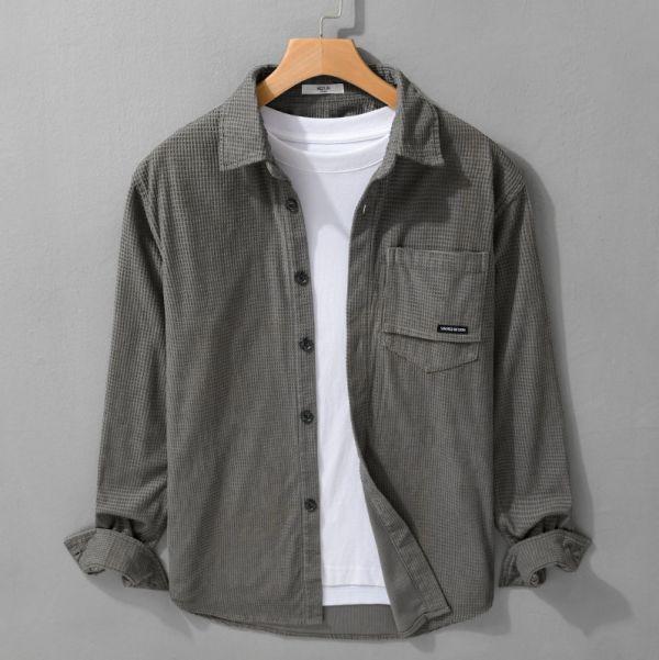 燈芯絨拼接口袋襯衫(3色) 透氣棉麻服飾,親膚涼爽,輕量通風,適合夏日穿著,復古衣著,休閒服飾,清涼透氣,日系風格,簡約服飾,男裝,秋冬穿著,中性服飾,春夏穿著,套裝,襯衫,長褲,長袖襯衫,短袖襯衫,西裝褲,長袖,外套,質感,簡約,外套,襯衫式外套