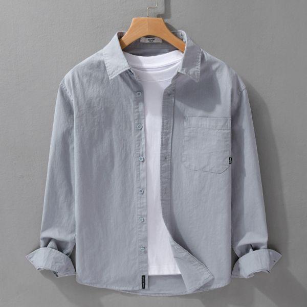 高質感單口袋長袖襯衫(2色) 透氣棉麻服飾,親膚涼爽,輕量通風,適合夏日穿著,復古衣著,休閒服飾,清涼透氣,日系風格,簡約服飾,男裝,秋冬穿著,中性服飾,春夏穿著,套裝,襯衫,長褲,長袖襯衫,短袖襯衫,西裝褲,長袖,外套,質感,簡約,外套,襯衫式外套