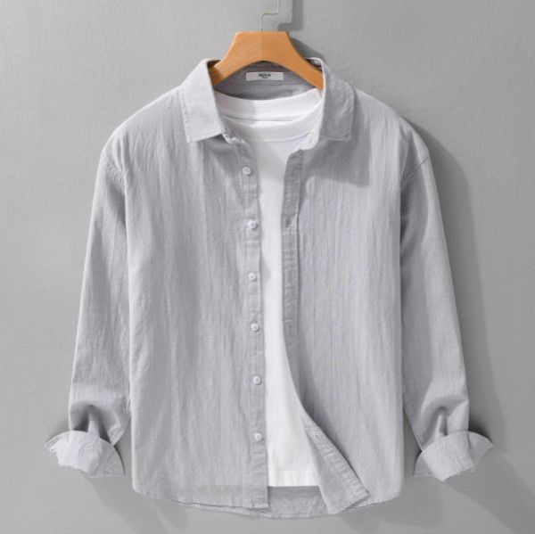 基本款百搭長袖襯衫 透氣棉麻服飾,親膚涼爽,輕量通風,適合夏日穿著,復古衣著,休閒服飾,清涼透氣,日系風格,簡約服飾,男裝,秋冬穿著,中性服飾,春夏穿著,套裝,襯衫,長褲,長袖襯衫,短袖襯衫,西裝褲,長袖,外套,質感,簡約,外套,襯衫式外套